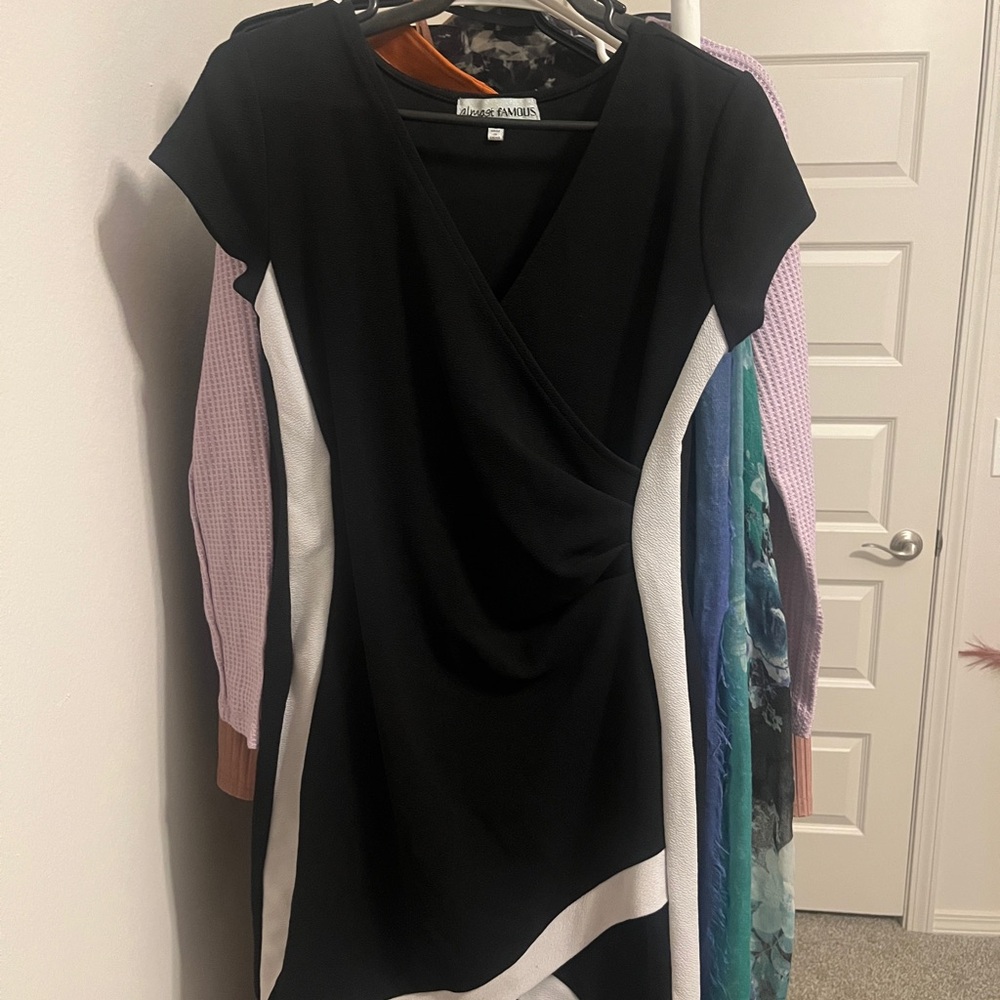 Black and White Wrap Dress